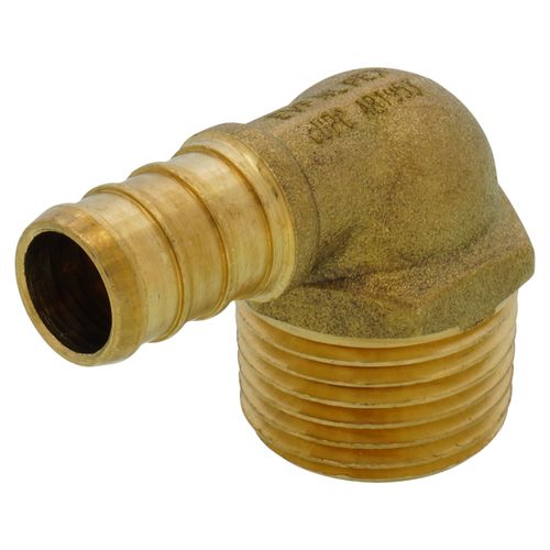 Main product image of 1/2" PEX x 1/2" Male Threaded Brass Elbow (Lead Free)