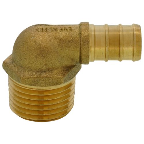 Main product image of 1/2" PEX x 1/2" Male Threaded Brass Elbow (Lead Free)