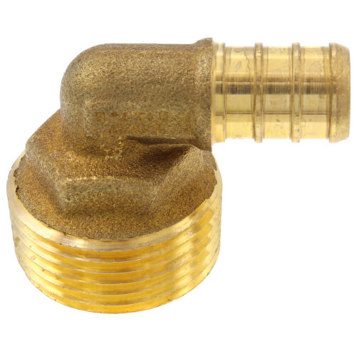 1/2" PEX x 3/4" Male Threaded Brass Elbow (Lead Free)