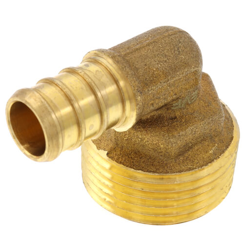 1/2" PEX x 3/4" Male Threaded Brass Elbow (Lead Free)