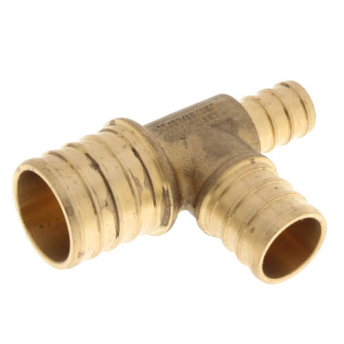 Main product image of 1" PEX x 1/2" PEX x 3/4" PEX Brass Tee (Lead Free)