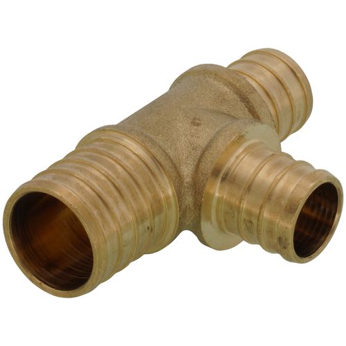 Main product image of 1" PEX x 3/4" PEX x 3/4" PEX Brass Tee (Lead Free)