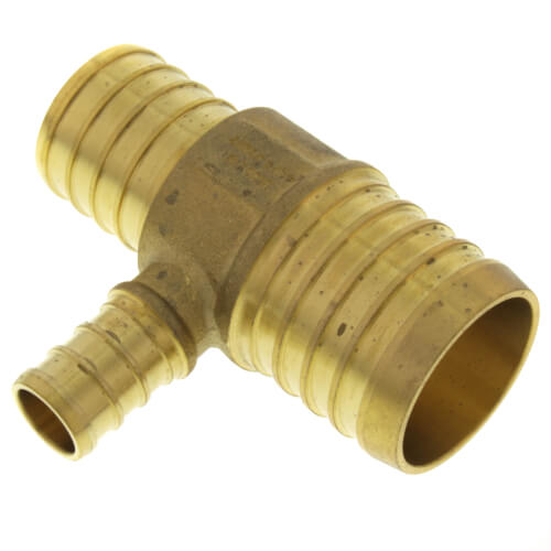 Main product image of 1-1/4" PEX x 1" PEX x 1/2" PEX Brass Tee (Lead Free)