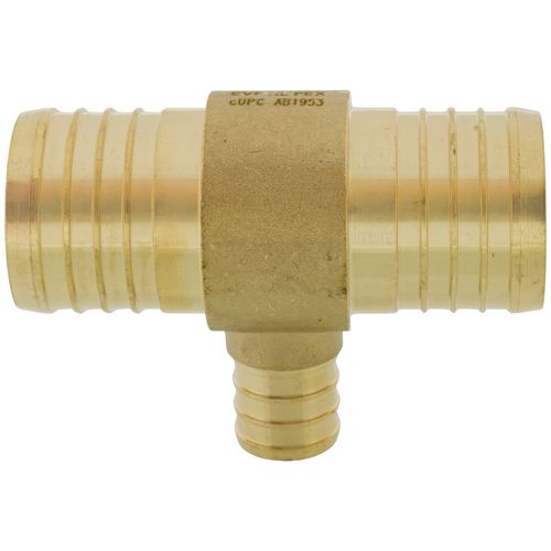 Main product image of 1-1/2" PEX x 1-1/2" PEX x 3/4" PEX Brass Tee (Lead Free)
