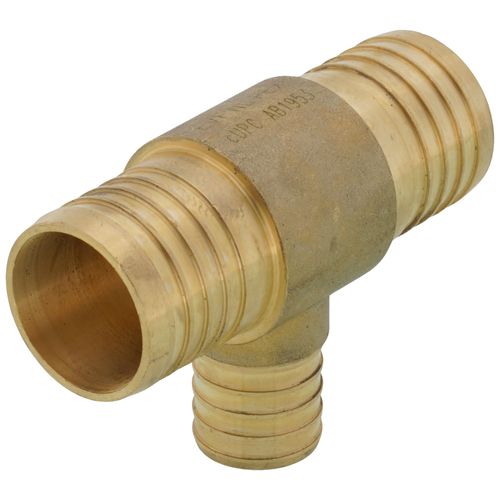 Main product image of 1-1/2" PEX x 1-1/2" PEX x 1" PEX Brass Tee (Lead Free)