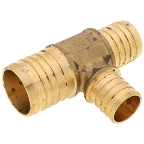 Main product image of 1-1/2" PEX x 1-1/4" PEX x 1" PEX Brass Tee (Lead Free)
