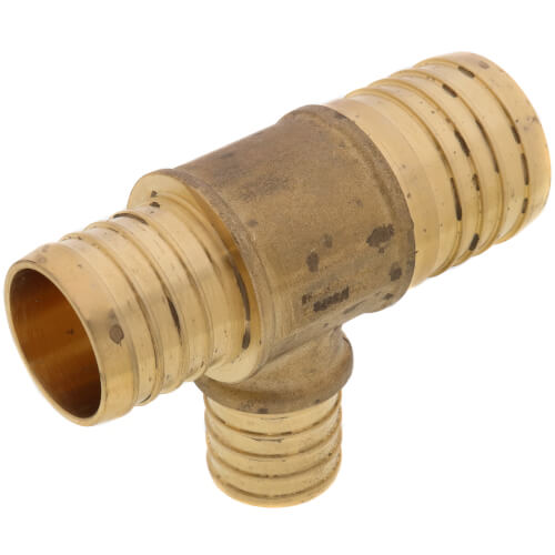 Main product image of 1-1/2" PEX x 1-1/4" PEX x 1" PEX Brass Tee (Lead Free)