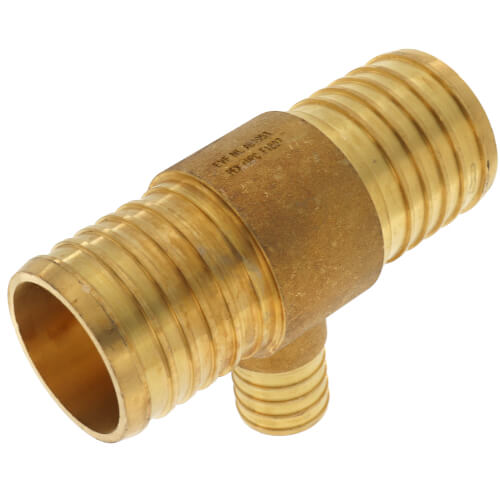 Main product image of 2" PEX x 2" PEX x 1" PEX Brass Tee (Lead Free)
