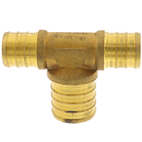 3/4" PEX x 3/4" PEX x 1" PEX Brass Tee (Lead Free)