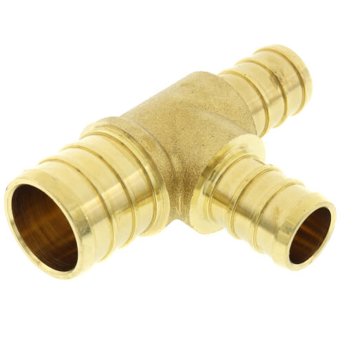 3/4" PEX x 1/2" PEX x 1/2" PEX Brass Tee (Lead Free)