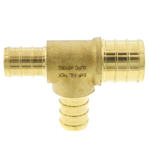3/4" PEX x 1/2" PEX x 1/2" PEX Brass Tee (Lead Free)