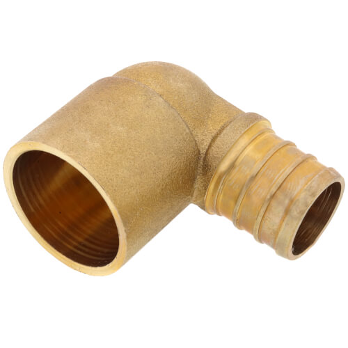 3/4" PEX x 3/4" Copper Pipe Brass Elbow (Lead Free)