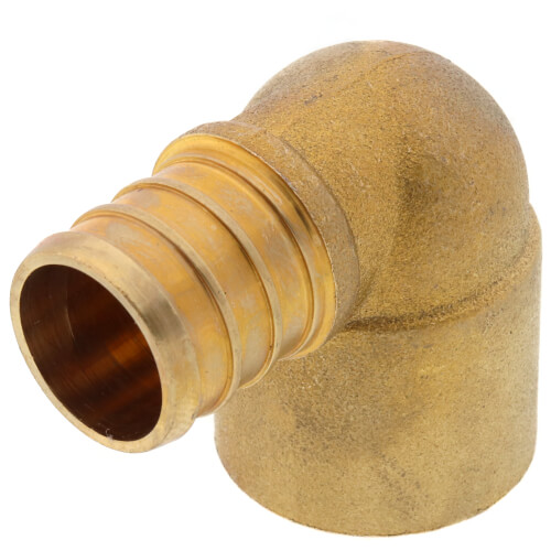 3/4" PEX x 3/4" Copper Pipe Brass Elbow (Lead Free)