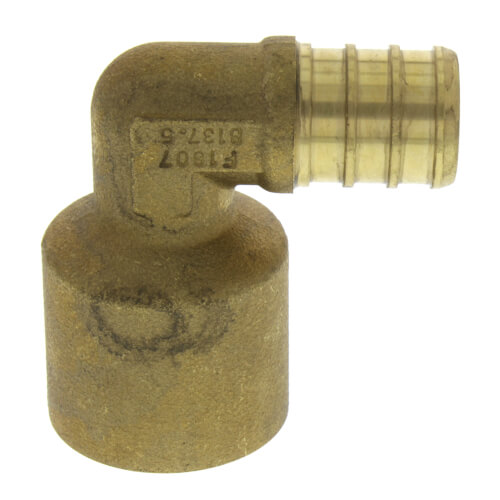 Main product image of 5/8" PEX x 3/4" Copper Pipe Brass Elbow (Lead Free)