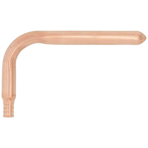1/2" PEX Crimp Copper Stub Out Elbow (3-1/2" x 6")