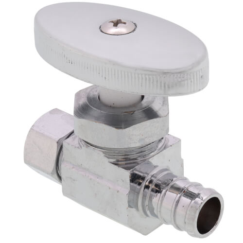 Main product image of 1/2" PEX x 3/8" OD Compression Straight Stop Valve, Multi Turn (Lead Free)