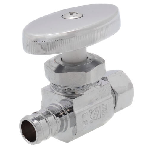 Main product image of 1/2" PEX x 3/8" OD Compression Straight Stop Valve, Multi Turn (Lead Free)
