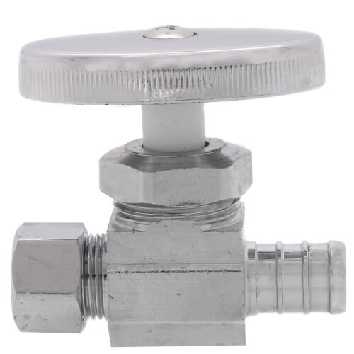 Main product image of 1/2" PEX x 3/8" OD Compression Straight Stop Valve, Multi Turn (Lead Free)