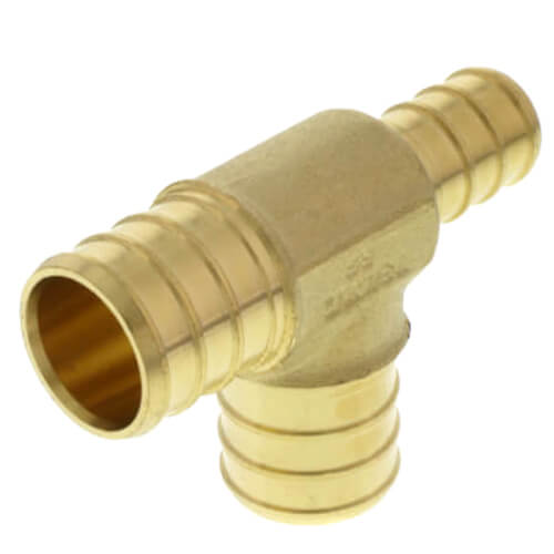 Main product image of 3/4" PEX x 1/2" PEX x 3/4" PEX Brass Tee (Lead Free)
