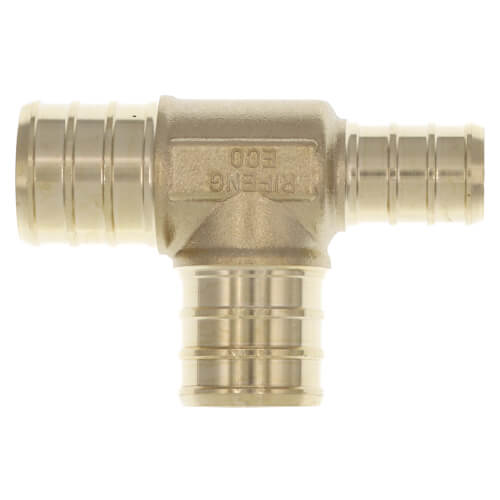 3/4" PEX x 1/2" PEX x 3/4" PEX DZR Brass Tee (Lead Free)