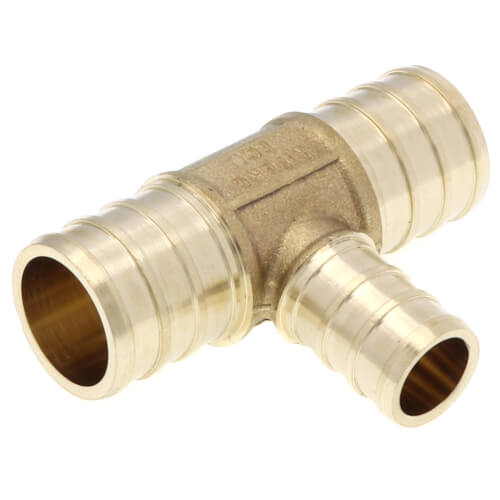 3/4" PEX x 3/4" PEX x 1/2" PEX DZR Brass Tee (Lead Free)