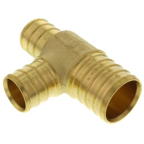 Main product image of 1" PEX x 3/4" PEX x 3/4" PEX Brass Tee (Lead Free)