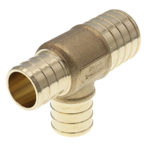 Main product image of 1" PEX x 3/4" PEX x 3/4" PEX DZR Brass Tee (Lead Free)