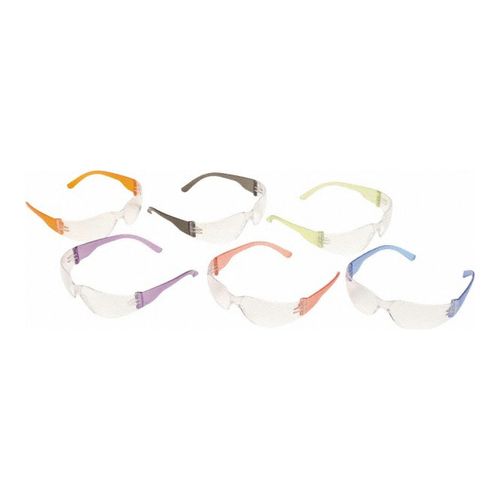 Main product image of Mini Intruder Scratch-Resistant Safety Glasses, Clear Hardcoated Lens, Multi-Color Temples (Pack of 12)