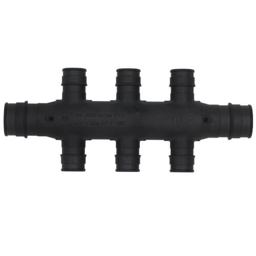 Main product image of EP Flow-Through Opposing Port Multi-Port Tee, 6 Outlets, 3/4"