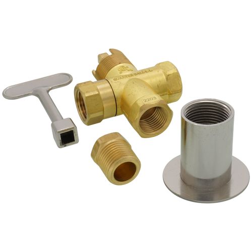 Main product image of Universal Gas Log Lighter Valve w/ Key & Nut, Brushed Nickel Escutcheon