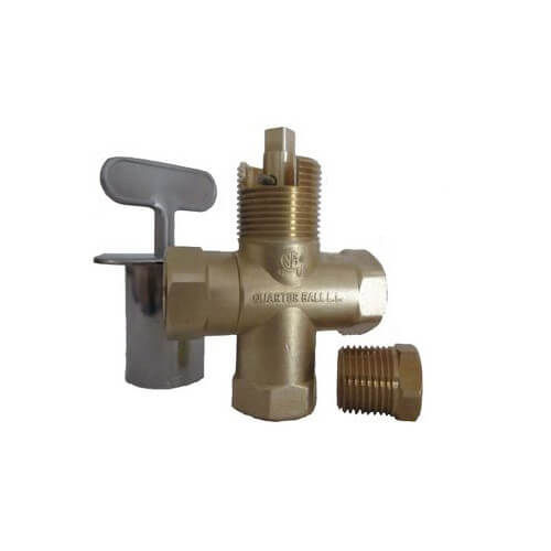 Universal Gas Log Lighter Valve w/ Key & Nut, Polished Brass Escutcheon