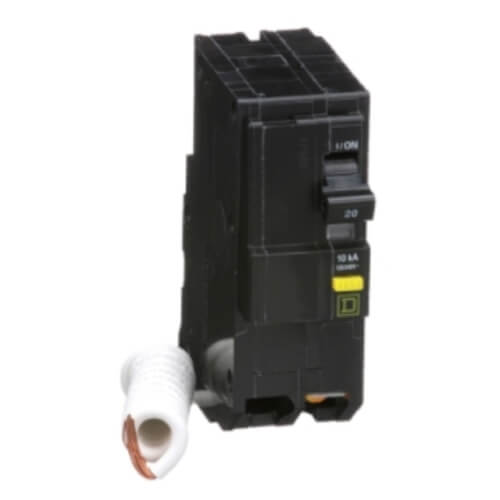 Main product image of QO 2 Pole Miniature Ground Fault Protecting Class A 6 mA Circuit Breaker (120/240V, 20A, 10kA)