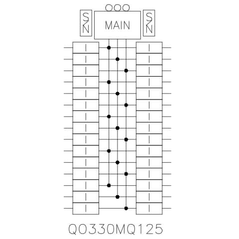 QO 30 Space, 30 Circuit Indoor Load Center Main Breaker, 3 Phase, 240V (125A)