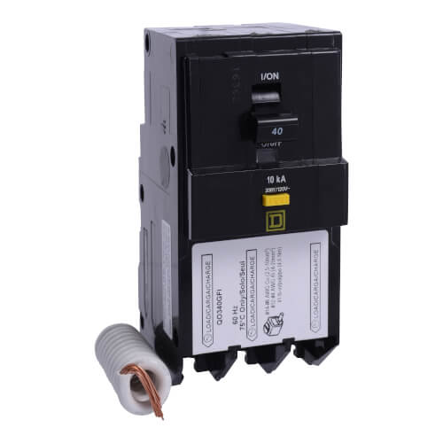 Main product image of QO 3 Pole Miniature Ground Fault Protecting Class A 6 mA Circuit Breaker (208Y/120V, 40A)