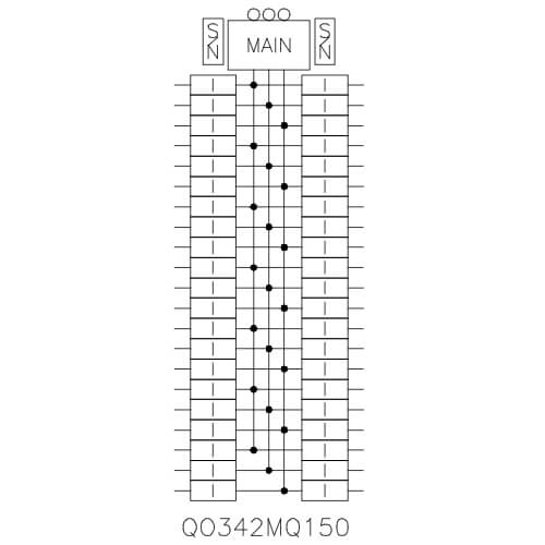 Main product image of QO 42 Space, 42 Circuit Indoor Load Center Main Breaker, 3 Phase, 240V (150A)