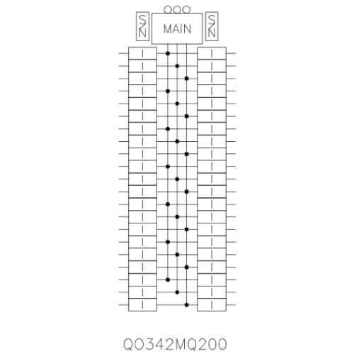 Main product image of QO 42 Space, 42 Circuit Indoor Load Center Main Breaker, 3 Phase, 240V (200A)
