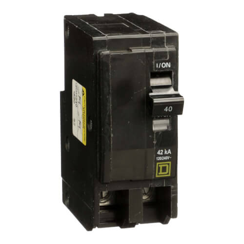 Square D HOM140 Circuit Breaker – 40A, 120/240V, 1-Pole, 10kA AIC Rating (Re-Certified)
