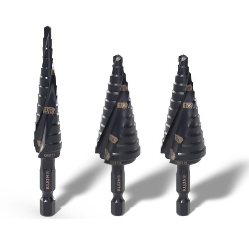 Main product image of 3-Piece Double-Fluted Quick-Release Step Drill Bit Set