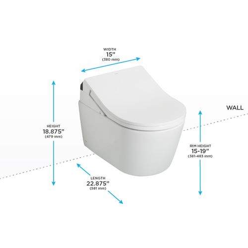 Main product image of CWT4474047CMFG#MS Washlet + Rp Wall Hung D Shape Toilet w/ RX Bidet Seat & Duofit In Wall 1.28 & 0.9 GPF Dual Flush Tank System (Matte Silver)
