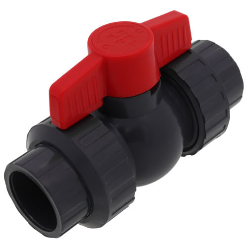 Main product image of 1" QTA PVC Compact Ball Valve w/ Socket and Threaded Ends (Gray)