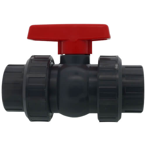 Main product image of 1-1/2" QTA PVC Compact Ball Valve w/ Socket and EPDM O-Rings, TPV seats (Gray)
