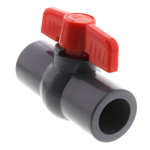 Main product image of 1/2" QVC SCH 80 PVC Compact Ball Valve w/ EPDM O-Ring - Gray (Socket)