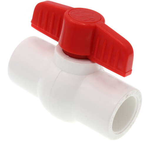 Main product image of 1/2" QVC SCH 40 PVC Compact Ball Valve w/ EPDM O-Ring - White (Socket)