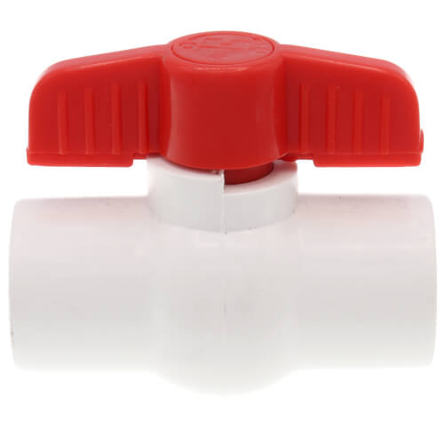 Main product image of 1/2" QVC SCH 40 PVC Compact Ball Valve w/ EPDM O-Ring - White (Socket)