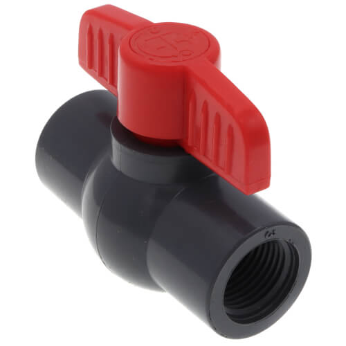 Main product image of 1/2" QVC SCH 80 PVC Compact Ball Valve w/ EPDM O-Ring - Gray (Threaded)