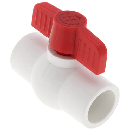 Main product image of 3/4" QVC SCH 40 PVC Compact Ball Valve w/ EPDM O-Ring - White (Socket)