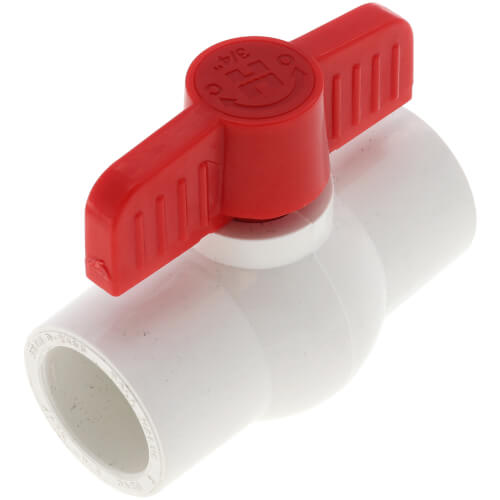 Main product image of 3/4" QVC SCH 40 PVC Compact Ball Valve w/ EPDM O-Ring - White (Socket)