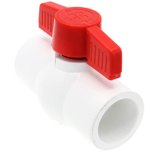 Main product image of 1" QVC SCH 40 PVC Compact Ball Valve w/ EPDM O-Ring - White (Socket)