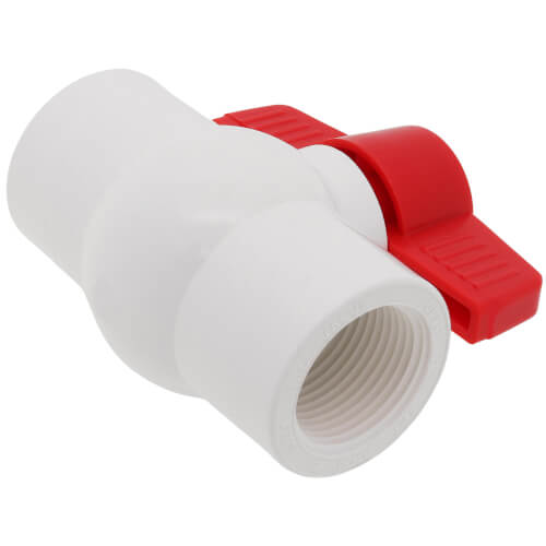 Main product image of 1" QVC SCH 40 PVC Compact Ball Valve w/ EPDM O-Ring - White (Threaded)