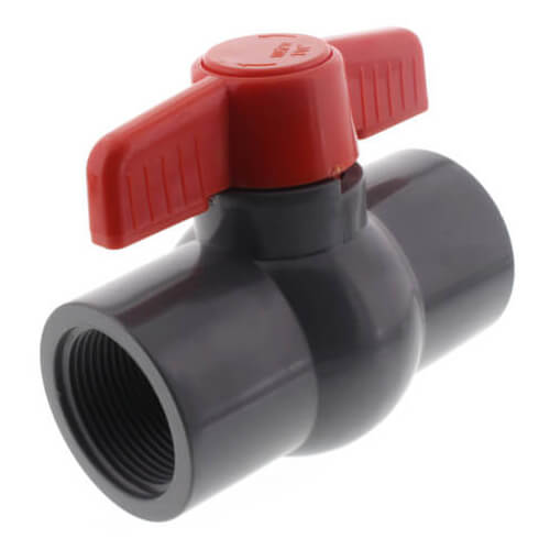 Main product image of 1-1/4" QVC SCH 80 PVC Compact Ball Valve w/ EPDM O-Ring - Gray (Threaded)